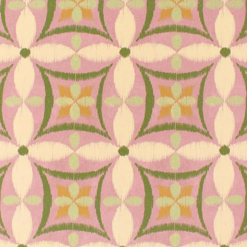 Canvas Stoff siebziger Jahre Ornamente, Dekostoff 100% Baumwolle, Leinenoptik, altrosa (Länge am Stück: ab 100cm / Breite: 138cm)