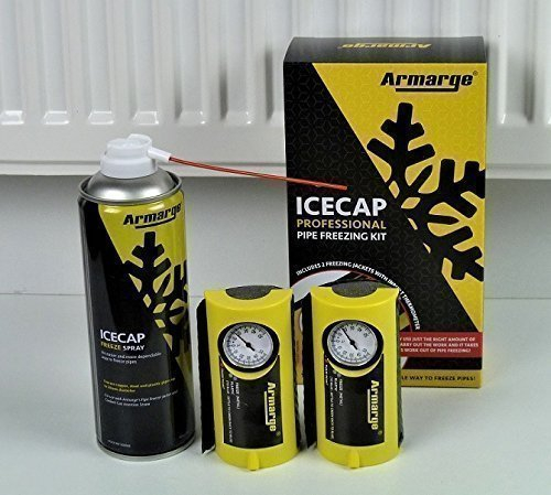 ARMARGE Pipe Freezing Kit, This Freezing Kit for Plumbing Contains Freeze Spray and 2X Jackets with Thermometers, Ideal Pipe Freeze Kit for Installation, Repair, and Maintenance, 8-28mm Pipes.