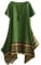 Vogstyle Women's Summer Cotton Linen Short Sleeve Tee Shirt Dress Irregular Hem Tunic Green XXL
