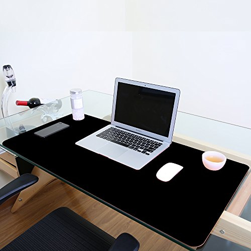 Paramount City Wasserdichte Schreibtischunterlage, Büro-Laptop-Schreibtischunterlage, PU-Leder-Schreibtischunterlage, Schreibtisch-Schreibunterlage mit doppeltem Verwendungszweck(Schwarz,120 x 60cm)