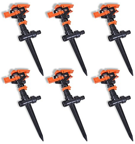 impuls-grässprinkler sprinkler pulsregner (6-pack) sprinklerområde 20 m