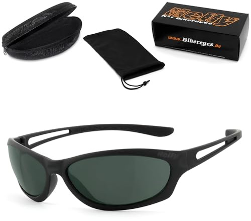 HELLY® - No.1 Bikereyes® | Bikerbrille, Motorradbrille, Motorrad Sonnenbrille | winddicht, gepolstert, beschlagfrei, bruchsicher | Brille (polarisierend [591])