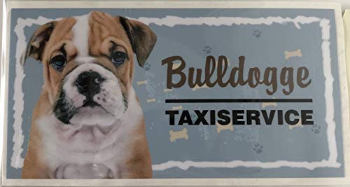 Pfronten-Schmuck Aufkleber Auto Taxiservice Hund verschiedene Rassen 16 x 8,5cm (Bulldogge)