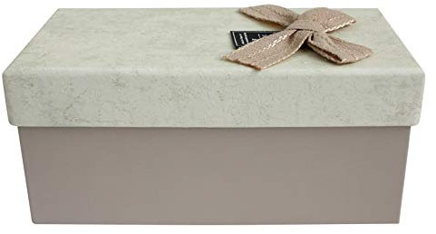 Emartbuy Starre Rechteck Präsentations Geschenkbox, Braun Schachtel mit Beige Deckel