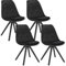 WOLTU Esszimmerstühle 4er Set, Küchenstuhl, Skandinavisch Design, schminktisch Stuhl, Loungesessel, Polsterstuhl, Retro Design Gepolsterter Stuhl, Sitzfläche aus Samt, Schwarz, BH196sz-4