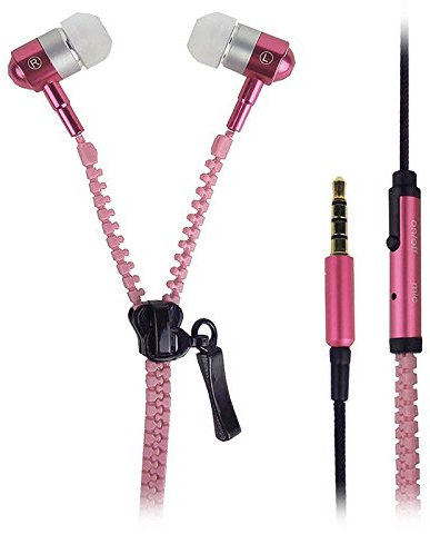 Ecouteurs Filaire Style Zip Anti-Noeud Kit Mains Libres Couleur Rose pour Smartphone Samsung Galaxy A20 / A40 / A51 / A71 / A70 / Xcover 4S