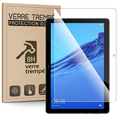 Protector de pantalla de vidrio templado (dureza 9H, 3D-Touch, 100% transparente), vidrio templado antiarañazos para Huawei MediaPad T5 de 10,1 pulgadas