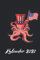 Kalender 2021: USA Oktopus mit Amerikanischer Fahne Urlaub Jahresplaner