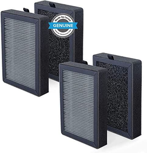 LEVOIT LV-H128 Air Purifier Replacement, 3-in-1 Pre-Filter, H13 True HEPA, Activated Carbon, 3-Stage Filtration System, 4 Piece Set, LV-H128-RF, 2 Pack