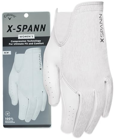 Callaway Golf X Spann Damen-Golfhandschuh (Serie 2022), Weiß, L