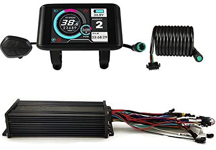 eBike Electric Bike 48V/52V/60V/72V universal 45A Intelligent Controller for 1500W-2800W Motor Sine Wave 3-Mode with Colorful LCD Display (with Display)