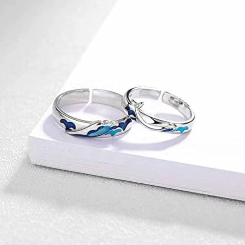 TANGYY 1 Pc Punk Vintage Evil Wings Ringe Paar Engelsflügel Öffnung Fingerring Verlobung Hochzeit Paare Ringe Schmuck-Resizable,4