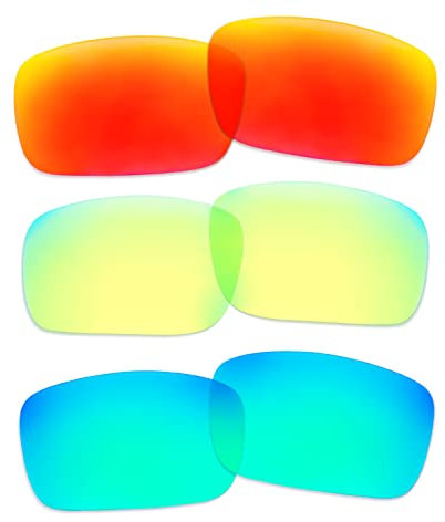 TERYDANBLE Compatible/Remplacement Lentilles pour Oakley Fuel Cell avec Rouge/24K Doré/Vert Couleur