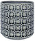 Nordring Retro Übertopf Vintage Pflanztopf für Zimmerplanzen Blumentopf Cross M (12,5 cm ø), dunkelgrau, Keramik
