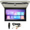 Monitor per Tetto Auto da 19 Pollici, KIMISS Touch Screen Car Overhead Player 1080P Monitor Multifunzionale per Montaggio Sul Tetto Ribaltabile Ad Alta Definizione per Android 9.0 (ABS)(Grigio)