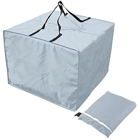 Aufbewahrungstasche Gartenauflagen, Quadratische Aufbewahrungstasche Für Loungekissen, Gartenauflagen Aufbewahrungstasche aus 210D Oxford, Wasserdicht, UV-Beständiges, 81X81X61CM (Grau)