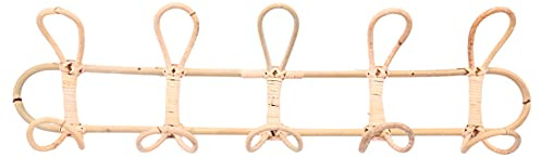 Uinfhyknd Rattan-Wandhaken, Kleiderhaken, Hut, Haken, Haken, Stoff, Organizer, Kleiderbügel, Dekoration für den Innenbereich