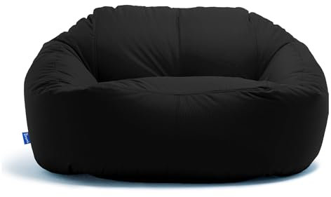 Bruni Lounge Sitzsack-Sofa in Schwarz – Indoor und Outdoor XXL Sitzsack-Lounge, Couch für 1-2 Personen