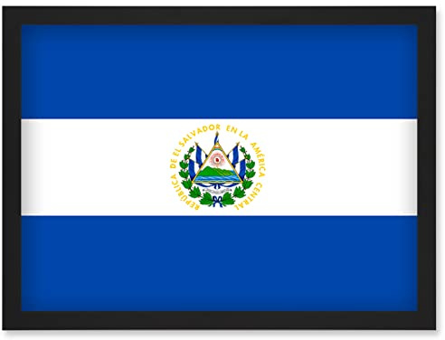 Artery8 El Salvador National Flag Patriotic Vexillology World Flags Country Region Poster Artwork Framed Wall Art Print A4