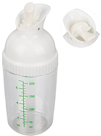 Botella Mezcladora de Aderezo para Ensaladas, Coctelera para Aderezo para Ensaladas, Botella para Aderezo para Ensaladas Coctelera para Aderezo para Ensaladas de 200 Ml Contenedor (Blanco)