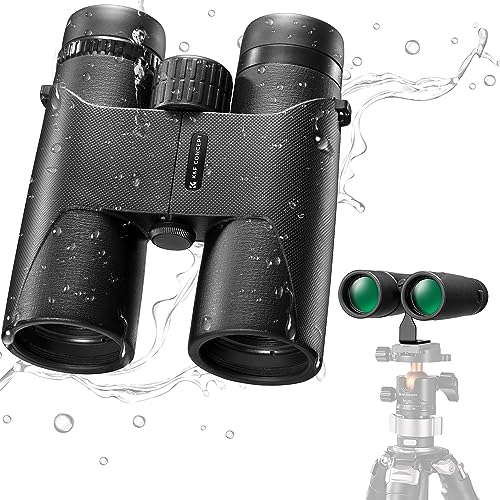 K&F Concept Fernglas Erwachsene IP68 Wasserdicht 10 * 42 HD Ferngläser Schwarz BAK4 mit Stativumbauhalterung für Vogelbeobachtung, Jagd, Wandern, Sightseeing