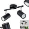 Deckenleuchte Javel, moderne Deckenlampe aus Metall in Schwarz/Chromfarben, Deckenleuchte mit verstellbaren Schirmen, 2-flammig, 2 x GU10, ohne Leuchtmittel