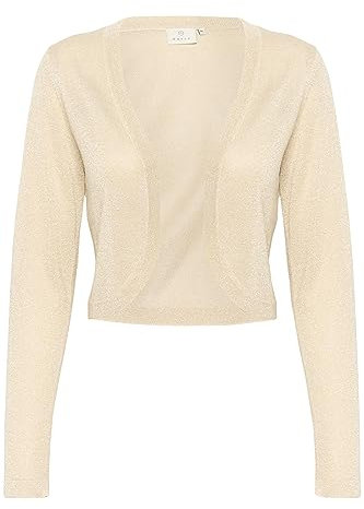 KAFFE Bolero KAankra Damen Bolero Festlich Jäckchen mit Langarm Kurze Strickjacke XL, Sand Dollar
