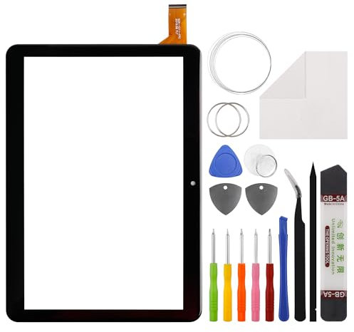 Nuevo digitalizador de pantalla táctil Duotipa de repuesto para Onn ONA19TB003 Touch Digitizer para Onn Tablet 100005208 10.1'' con kit de herramientas de reparación (no incluye pantalla LCD).