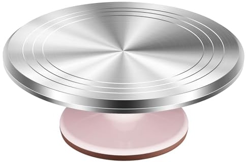 Kootek Aluminium Alloy Revolving Cake Stand 12 Inch Rotating Cake Turntable for Cake, Cupcake Decorating Supplies