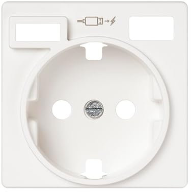 SIMON - Tapa Base de Enchufe Schuko, Serie 82 Concept, 2 USB C+A, Compatible con las Series 75, 31, 82 y 88, Efecto Mate Antihuellas, Color Blanco