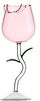 Verre à Vin Rose, Verre à Vin en Forme de Rose, Tasse à Vin à Fleurs Claires, Verre à Vin Rose pour Bar de Fête(Rose-150ml)