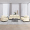 LAPOOH 3-TLG. Sofagarnitur mit Kissen Creme Kunstleder, Sofa Mit Relaxfunktion, Couchgarnitur, Wohnzimmer Sofa, Couch, Sofa Set 3201339
