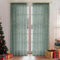 MRTREES gardinen Weihnachten gardinen für schienensystem grüne gardinen 140 cm brei vorhänge mit kräuselband vorhänge 225 cm hoch Voile Vorhang transparent 2er Set