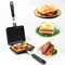 Tomalithic Padella a Doppia Faccia,Tostapane Sandwich Make,Privo di BPA,con Manico Resistente al Calore e Rivestimento Antiaderente,Alluminiofacile da Capovolgere,oer Spuntino e Colazione-19*15*14cm