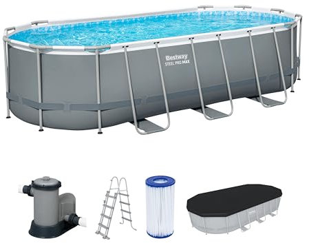 Bestway Juego de Piscina Ovalada de 18' x 9' x 48/5.49 m x 2.74 m x 1.22 m