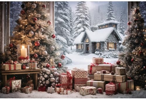 Ci-Fotto Weihnachten Fotografie Hintergrund Wand Fotostudio, 2*1,5m, SD1877 | Fotohintergründe Weihnachtsbaum Schneehaus Hintergrund, Home Party Dekoration, Kinder Fotografie Hintergründe