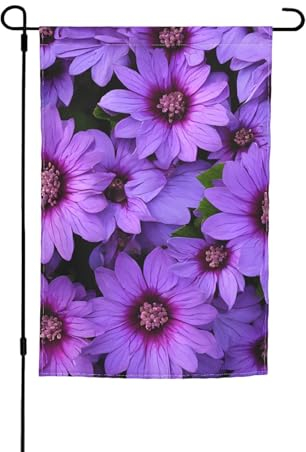 Gartenflagge mit violetter Lilie, bedruckt, 30,5 x 45,7 cm, doppelseitig, fröhliche und helle Flagge, dekorative Terrasse, Balkon, Hof, Rasen