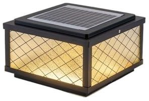 Standleuchte Aussen Pollerleuchte Solar-Pfostenkappenleuchten for den Außenbereich, LED, 3 Farben, solarbetriebene Pfostenlampen, wasserdicht, quadratisch, for Zaun, Deck, Landschaft, Pollerlampen mit