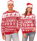 Aottori Red Christmas Jumpers for Men Xmas Jumper Sweater Novelty Reindeer Snowflakes Xmas Sweaters Fall Winter Round Neck Knitted Pullover Tops UK Men-Red M