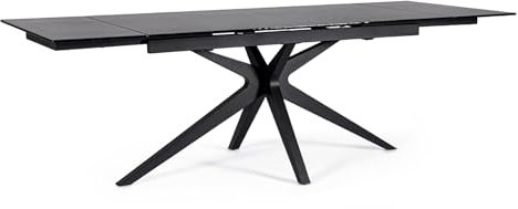 Decor Space Mesa extensible Aira de cristal y mdf, para comedor 160-240x90 cms