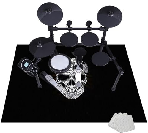 JaevKwzy Elektronisch Schlagzeug Teppich Snare Drum Rug - Schallschutz Teppich - Schallschutzmatte - Drum-Teppich - rutschfeste Trommelmatte - Schalldicht Teppiche 140 x 120 cm