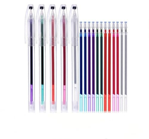 6 Stück Hitze löschbare Stifte, 6 Farben Stoff Markierungsstifte mit 30 Nachfüllungen, Wasserlöslich Markierstift Nähen Selbstlöschend für Kreuzsticken, Nähen, Basteln, Schneidern