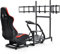 Dardoo Racing Simulator Cockpit with Triple Monitor Stand and Red Seat Fit for Logitech/Thrustmaster/Fanatec T500RS TX G29 G920 G923 CSL-DD, No Steering Wheel,Pedal,Handbrake
