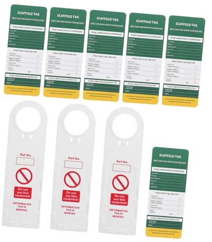 CIYODO Ladder Inspection Tags Kit Unstrung Marking Tags for Scaffold Safety Weatherproof Pvc Equipment Maintenance Label Inserts