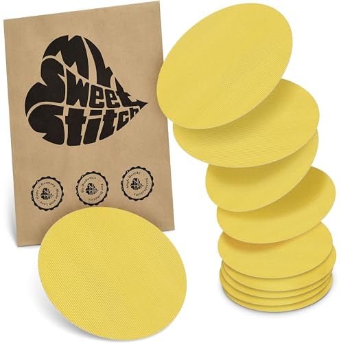 MySweetStitch 10 Fixierpflaster für CGM-Sensoren rund Yellow | Hilft gegen vorzeitiges Ablösen, wasserfest und schnell trocknend, hautfreundlich, bis zu 15 Tage Halt