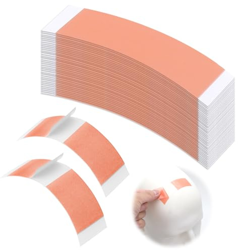 60 Stück Wig Glue Tape Doppelseitiges Klebeband für Perücken Wasserdichtes Klebestreifen Toupet Klebeband Extra Stark Unsichtbar Perückenband für Haarverlängerung Perücken