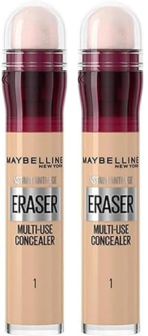 Maybelline New York Concealer, Instant Anti-Ageing Eraser, 01 Beige Pink, 6.8 ml (Packung mit 2)