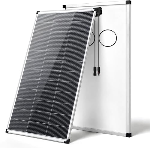 Panneau solaire de 200 W, 18BB de type N A+ cellules monocristallines 25 % haute efficacité 12 V IP68 étanche pour toit, camping-car, ferme, remorque, marine, maison hors réseau (argenté, 200 W)