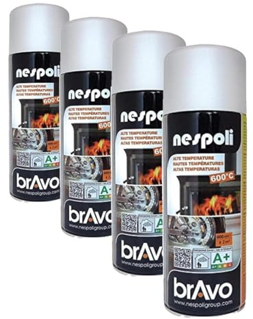 NESPOLI Aérosol spécial hautes températures blanc 400 ml (Lot de 4)