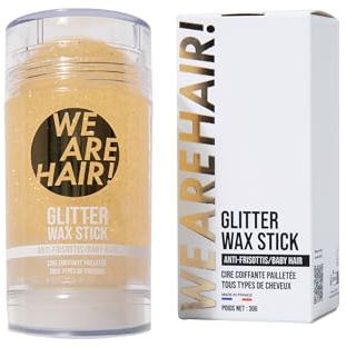 We Are Hair - Glitter Wax Stick anti-frisottis – Formule coiffante anti-frisottis - Pour des cheveux parfaitement plaqués- Formule vegan - 90% naturelle - Fabriqué en France – 1X 50g